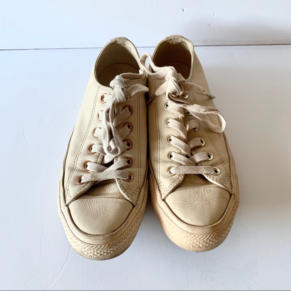 Beige color converse sneakers